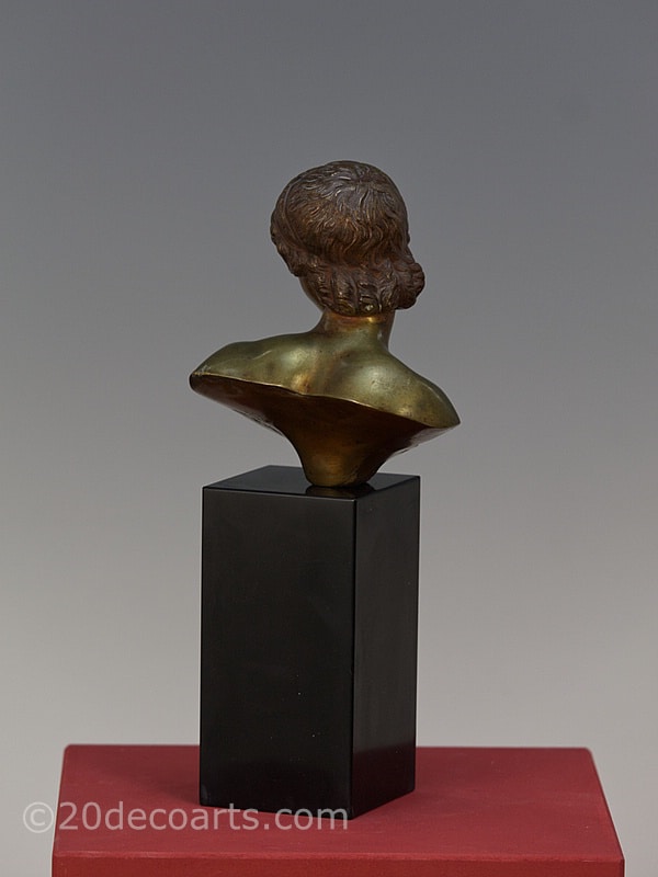   Alexandre Ouline Art Deco Bronze Bust 