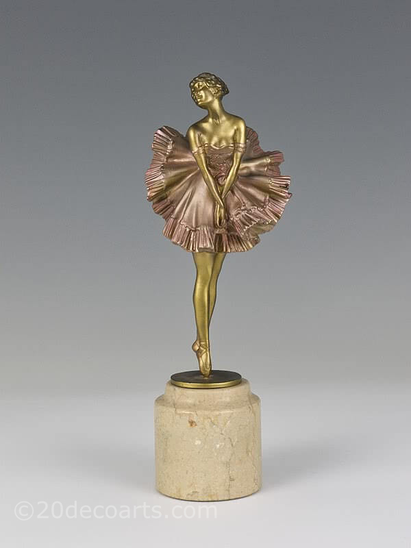  20th Century Decorative Arts |paul philippe Art Deco bronze ballerina figurine photo 1