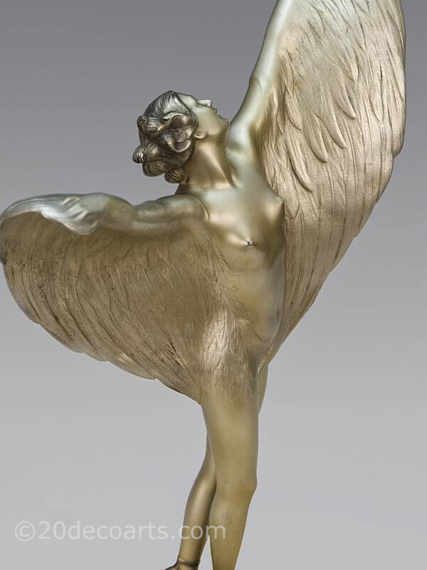 poertzel bronze art deco statue dancer 1930