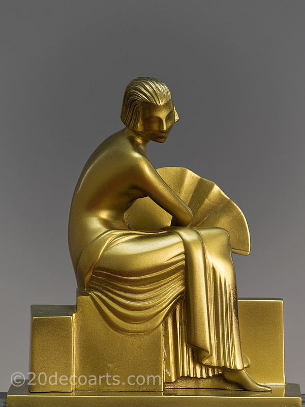 Sibylle may cubist art deco bronze statue 1925 