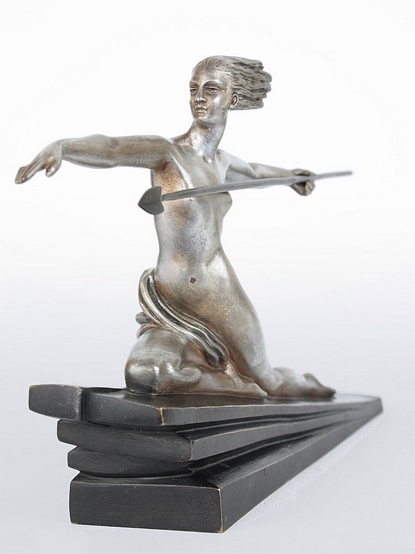  20th Century Decorative Arts |an art deco bronze figure by Bouraine titled Amazon France 1925