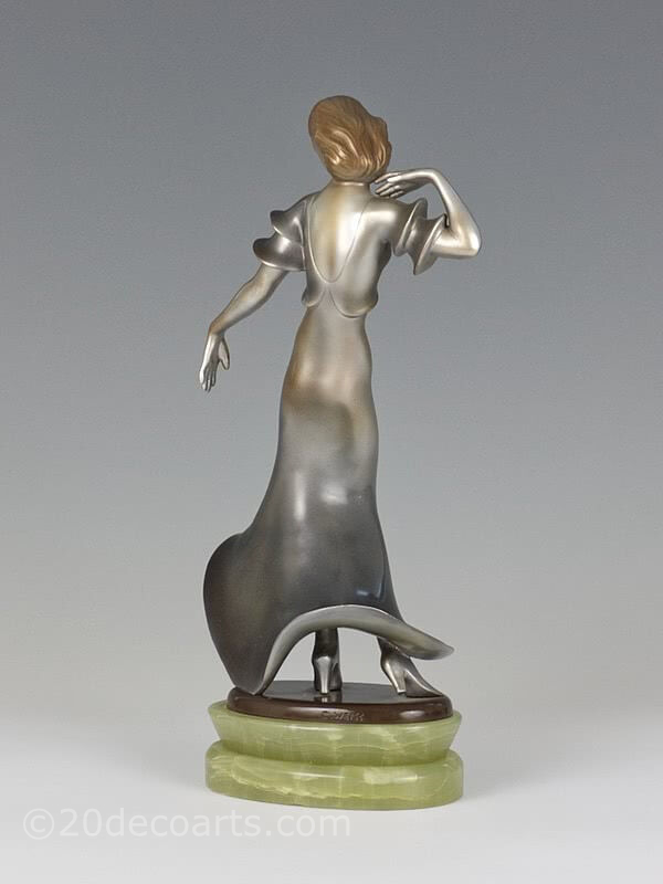  Art Deco Goldscheider bronze figurine by Claire Weiss  