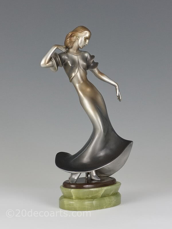  Art Deco Goldscheider bronze figurine by Claire Weiss . 