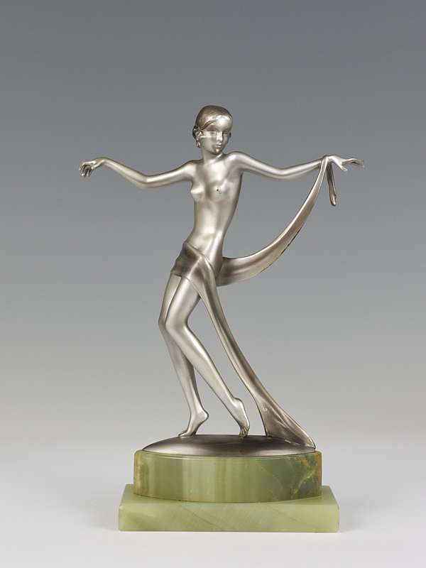 ☑️ Estatuilla art deco de bailarina de bronce de lorenzl a la venta