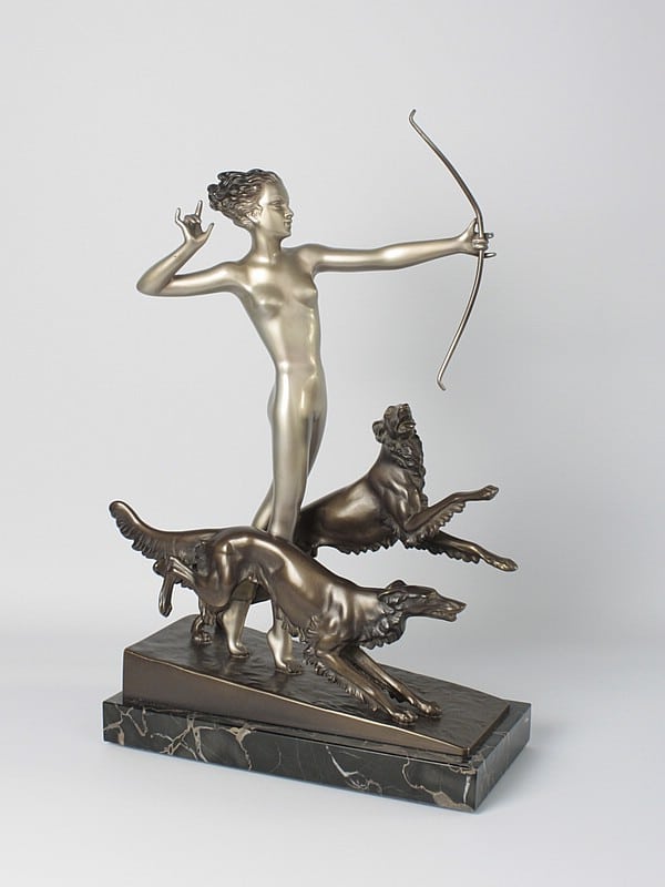 ☑️ Josef Lorenzl art deco bronze diana statue for sale