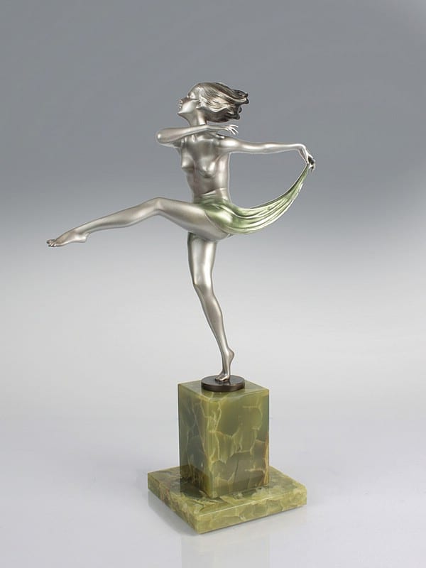 ☑️ Figura de bronce art deco de Josef Lorenzl a la venta