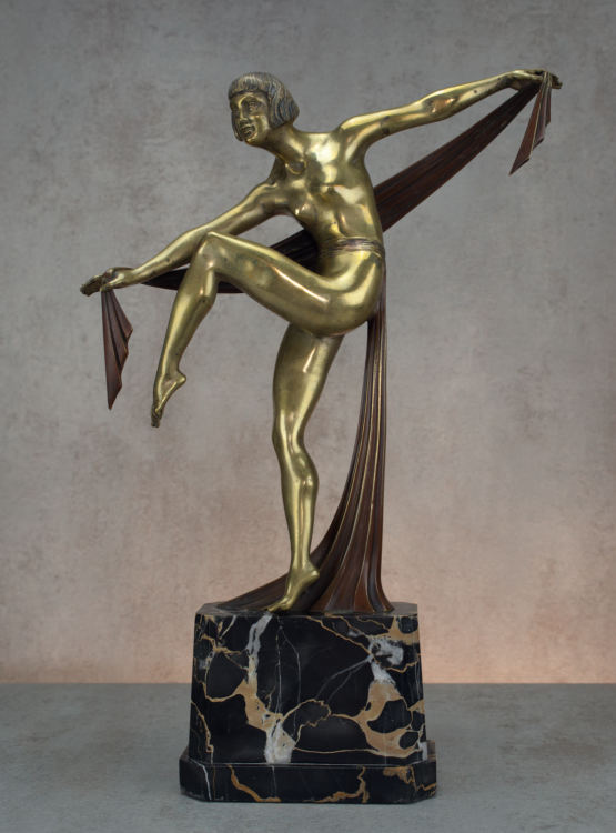 ☑️ limousin art deco bronze figurine