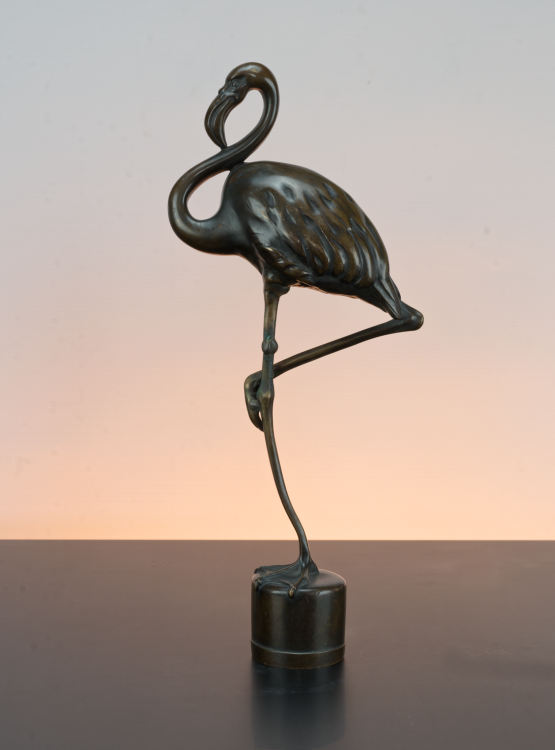 ☑️ bronze flamingo sculpture