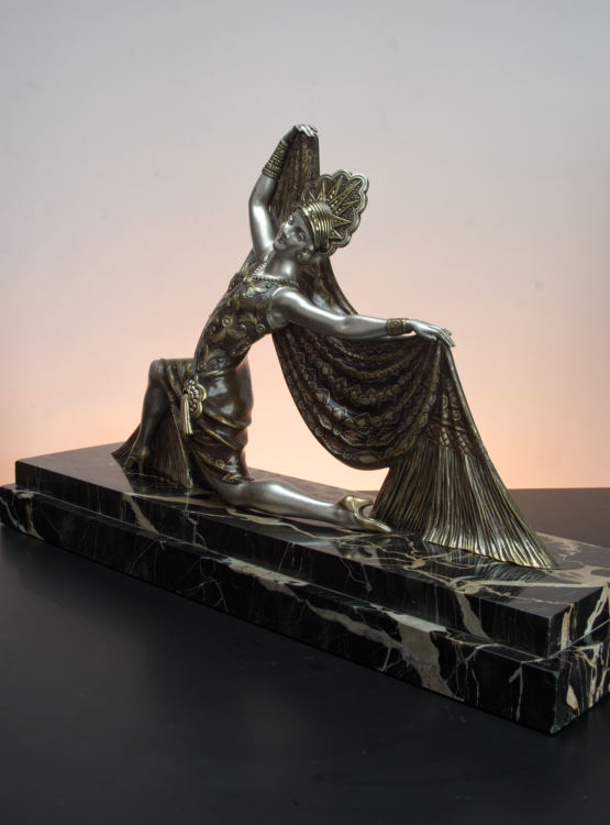 ☑️molins art deco bronze statue 